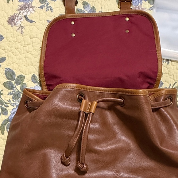 Brown Soft Leather Backpack - Picture 8 of 13